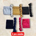 WOMENS REGULAR WEAR LEGGINGS WITH MATCHING SHAWL 5 PCS COMBO OFFER